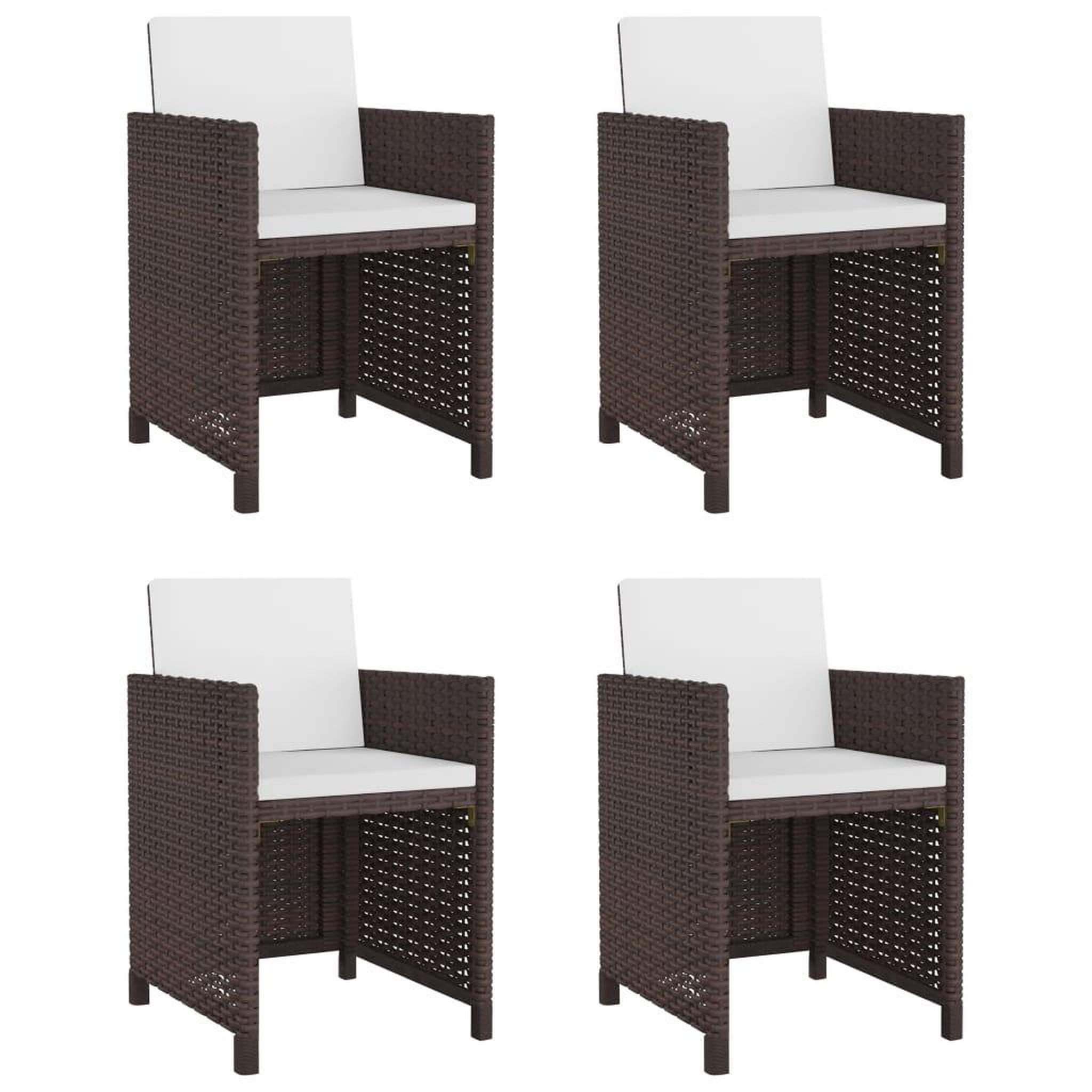Voir la diapositive 2 : VIDAXL Ensemble a manger d'exterieur 5pcs avec coussins Resine tressee