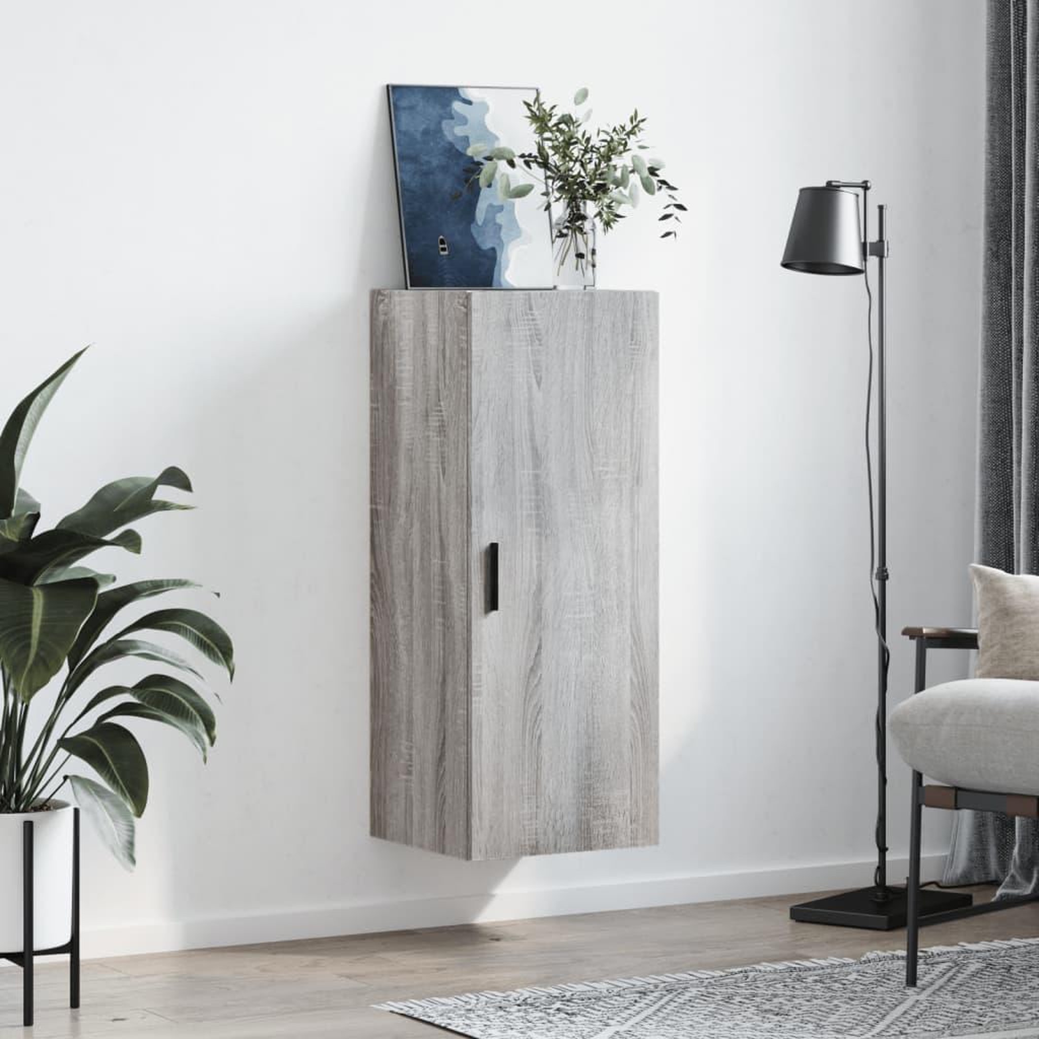 Voir la diapositive 3 : VIDAXL Armoire murale sonoma gris 34,5x34x90 cm