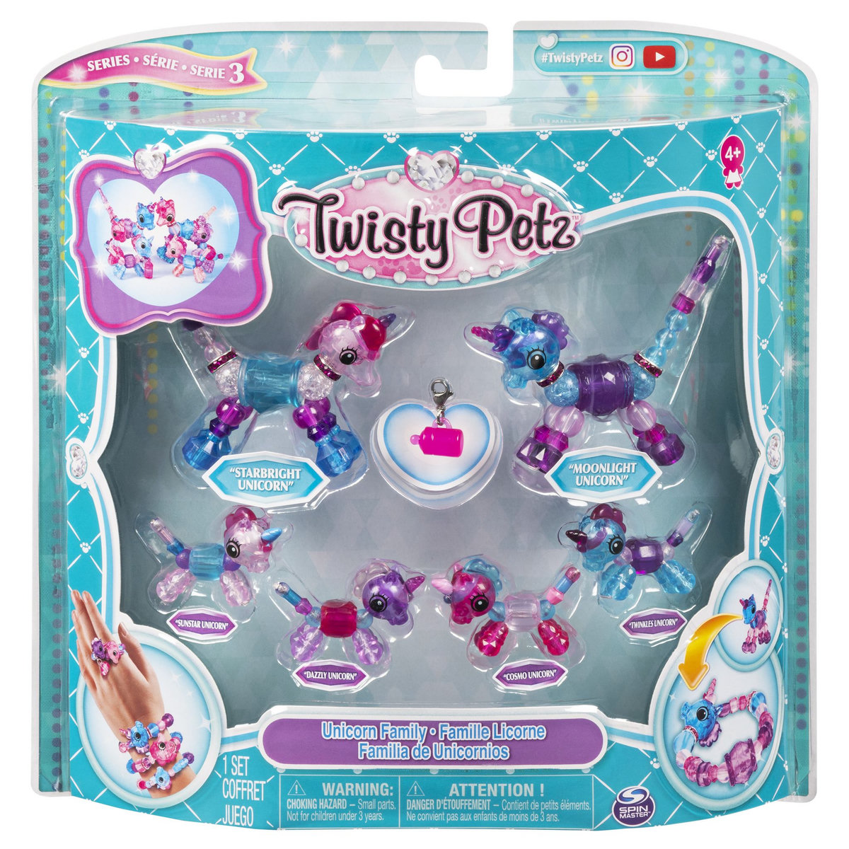 SPIN MASTER Pack de 6 twisty petz - Famille licorne