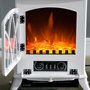 Voir la diapositive 6 : HOMCOM Cheminée électrique poêle style rétro thermostat 1000-2000 W blanc