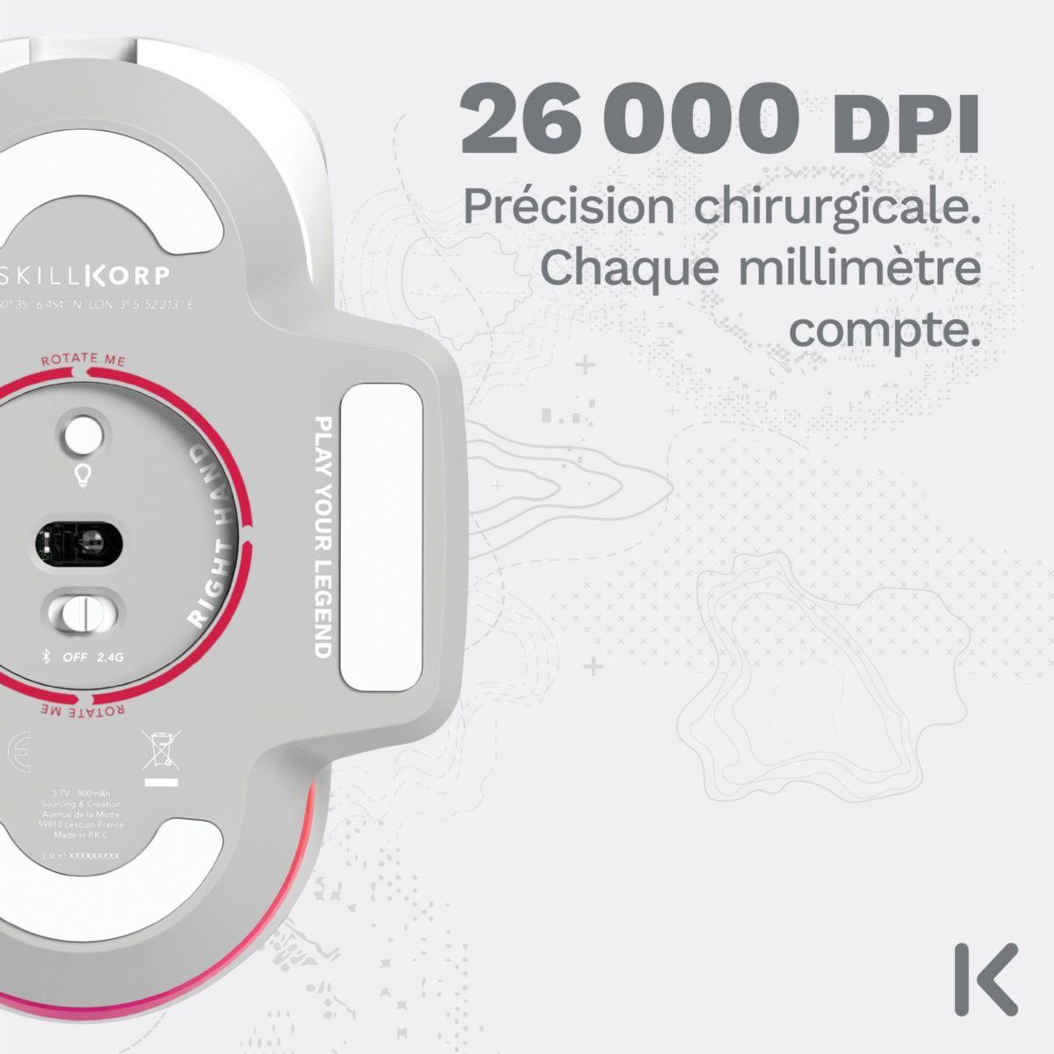 Voir la diapositive 4 : SKILLKORP Souris gamer sans fil ambi one noir progress