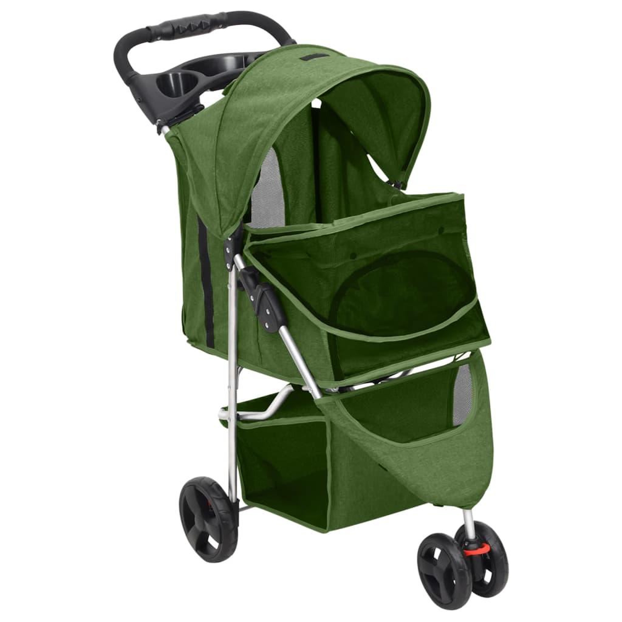 Voir la diapositive 3 : VIDAXL Poussette pour chien pliante Vert 80x46x98 cm Tissu Oxford
