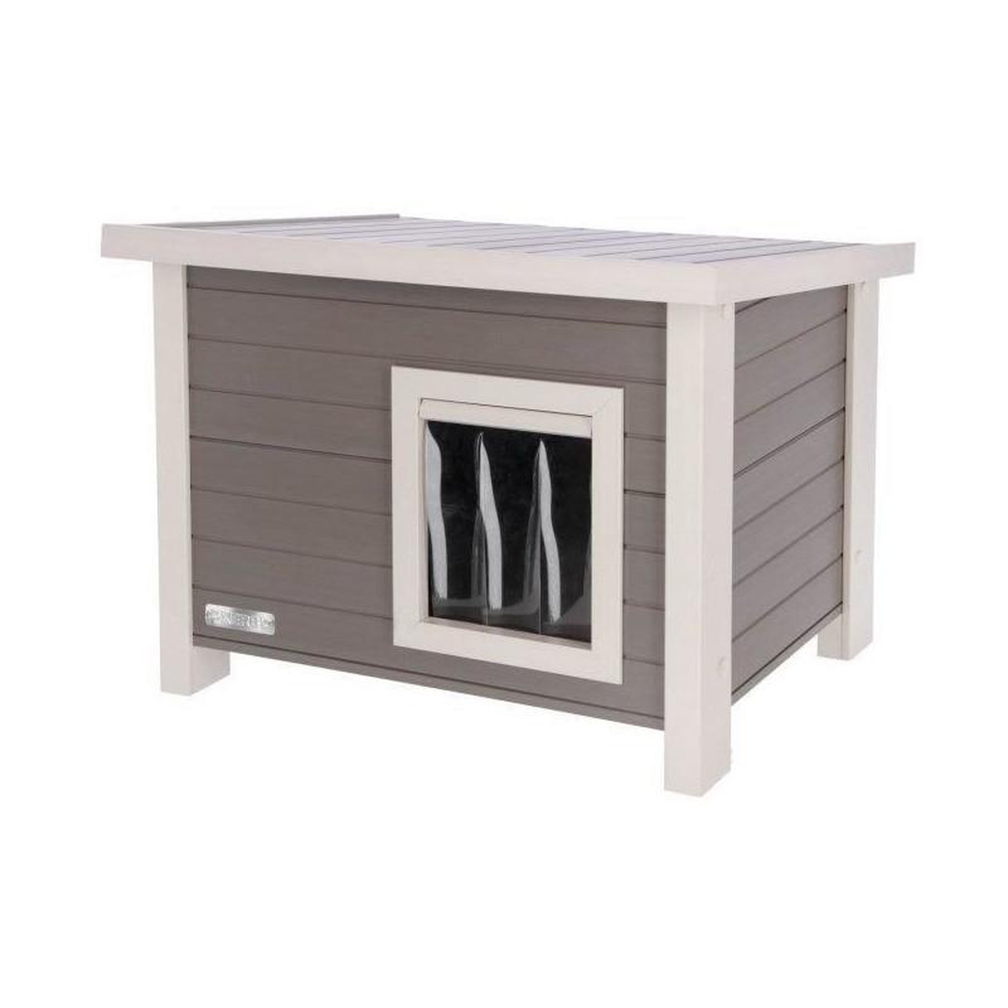 KERBL Maison pour chat - KERBL - ECO Eli - Gris / Blanc - 57 x 45 x 43 cm
