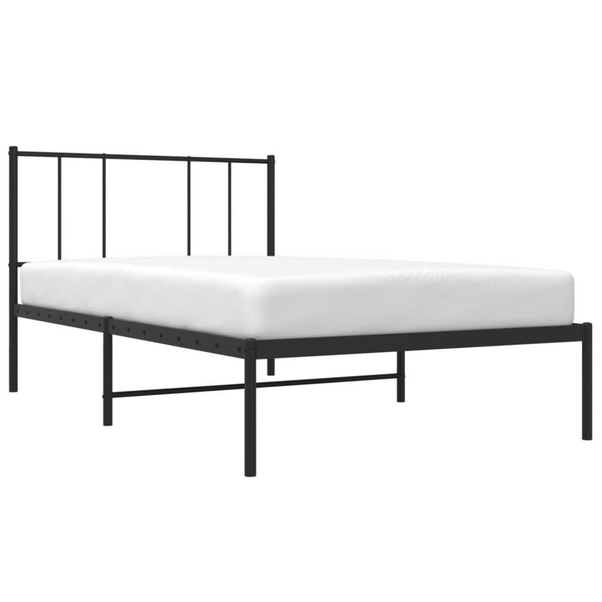 VIDAXL Cadre de lit metal sans matelas avec tete de lit noir 90x190 cm