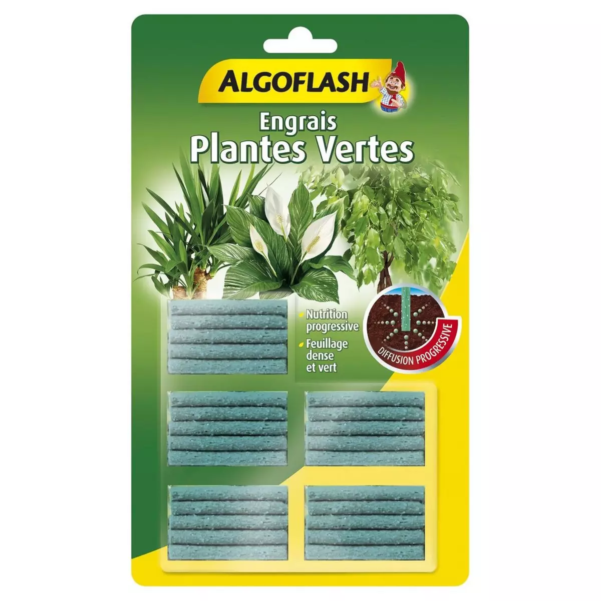ALGOFLASH Engrais bâtonnets plantes vertes x25