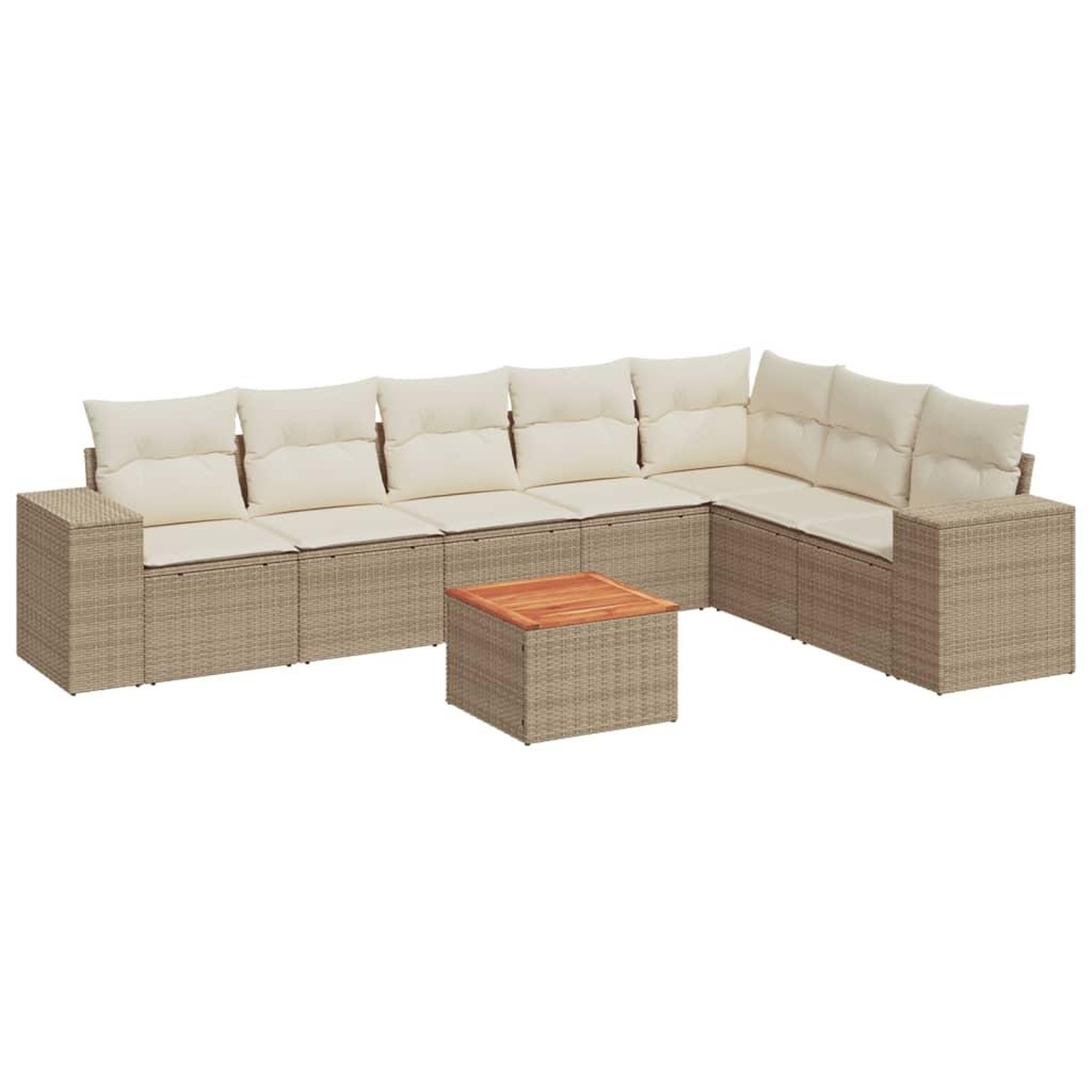 Voir la diapositive 2 : VIDAXL Salon de jardin avec coussins 8 pcs beige resine tressee