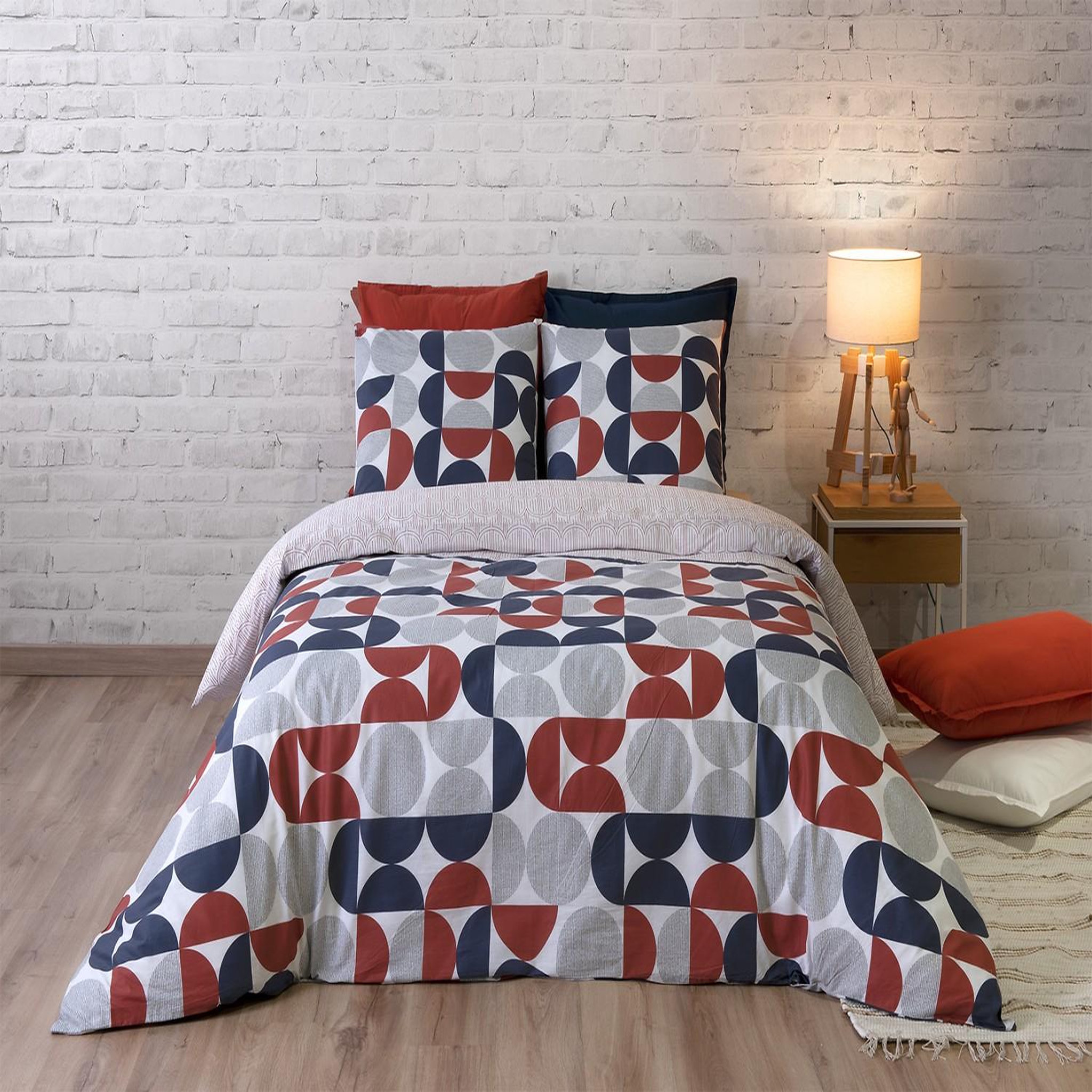 ATELIER DU COTON Parure housse de couette 100% coton 57fils moon. Coloris disponibles : Blanc