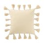 Voir la diapositive 2 : Paris Prix Coussin Déco Tissé  Floches  45x45cm Beige