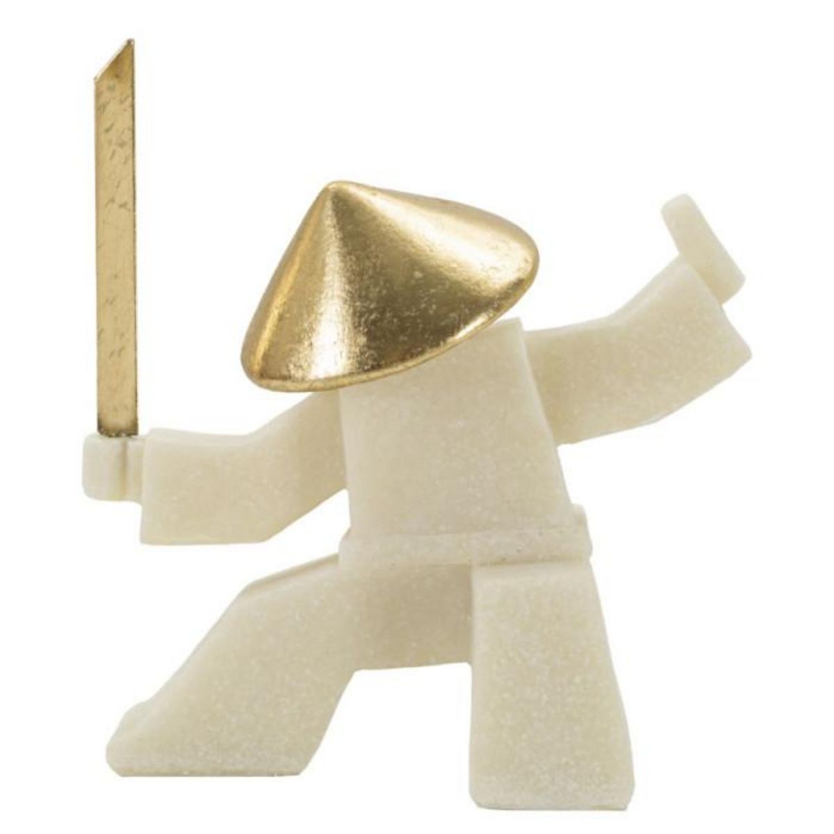 Paris Prix Statuette Déco Samouraï  Oda  18cm Blanc & Or