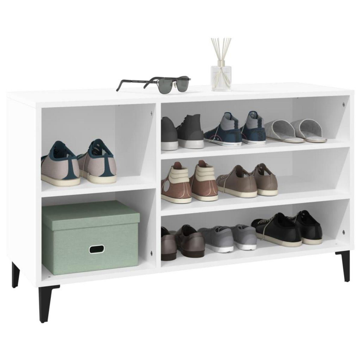 VIDAXL Armoire a chaussures Blanc 102x36x60 cm Bois d'ingenierie