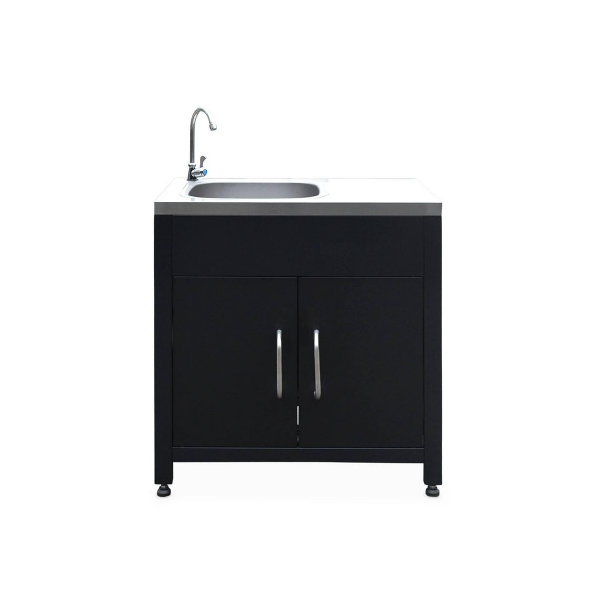 SWEEEK Ensemble de meubles de cuisine extérieure en acier inoxydable 6 modules