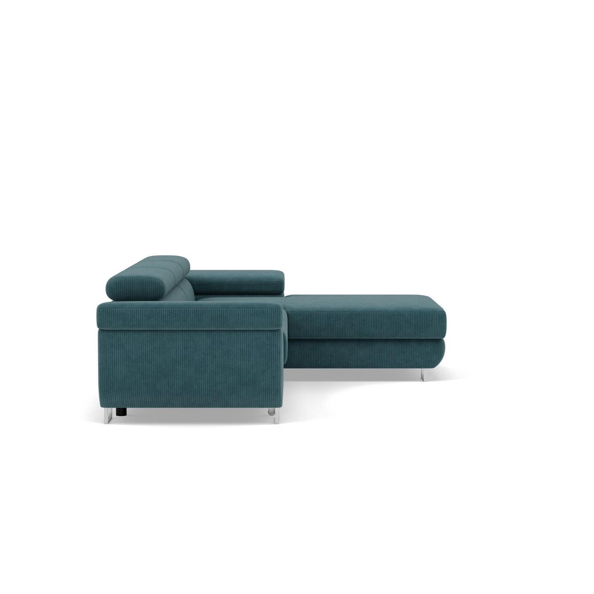 BEST MOBILIER Pablo - canapé d'angle droit - 6 places - convertible avec coffre et têtières réglables - en velours côtelé