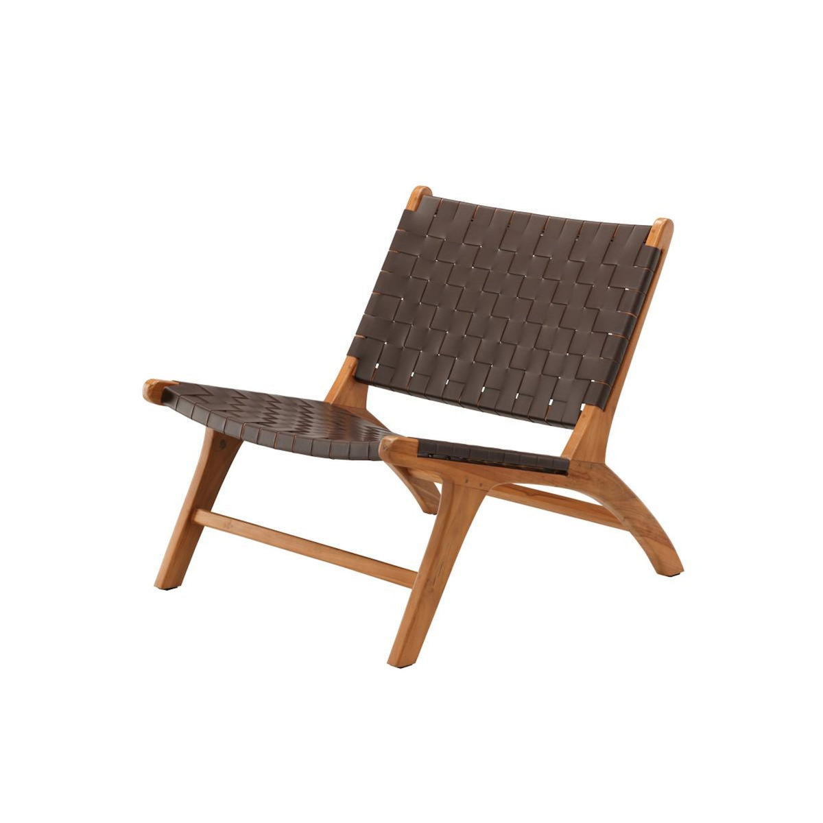 Paris Prix Fauteuil Design en Teck  Rike  80cm Marron