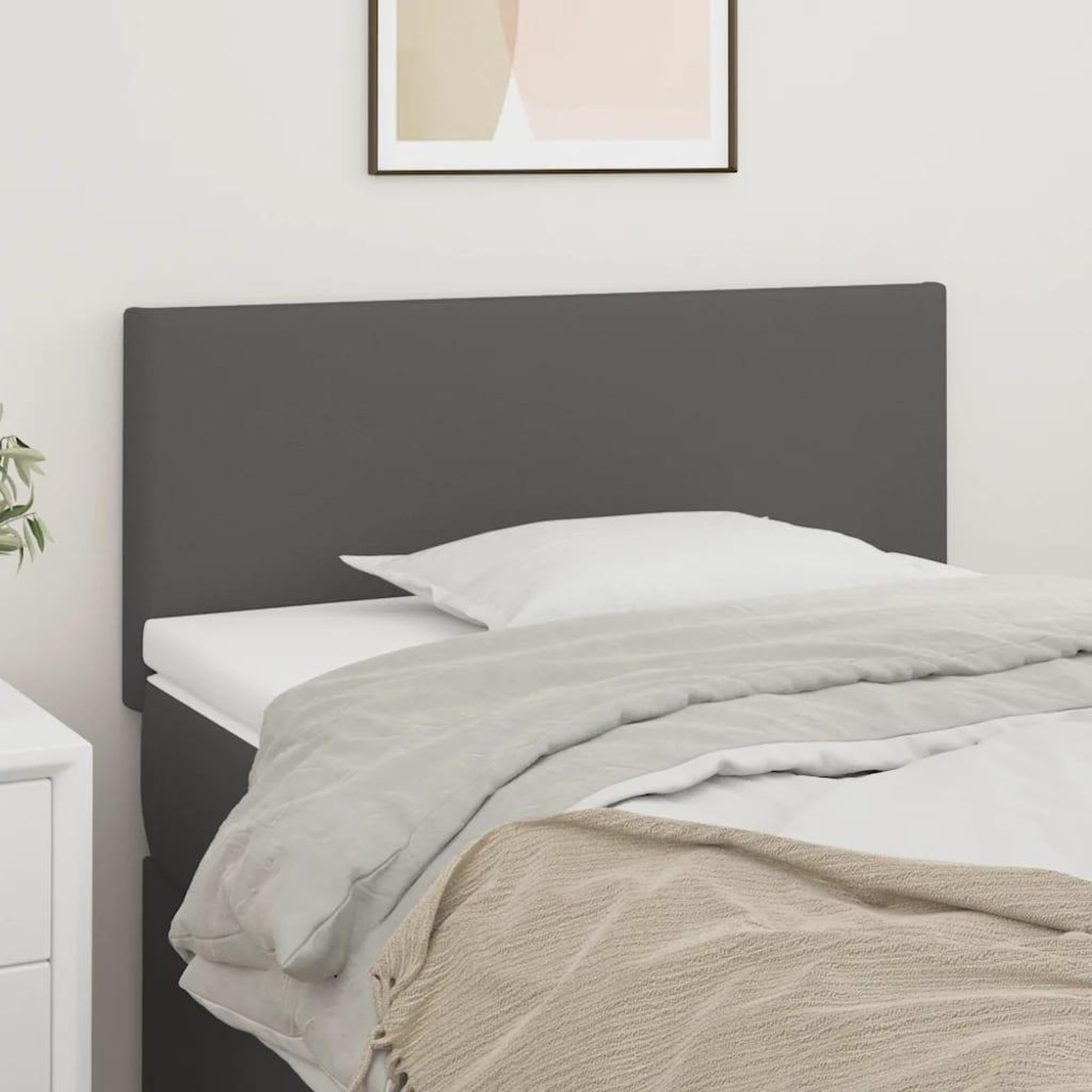 Voir la diapositive 1 : VIDAXL Tete de lit Gris 100x5x78/88 cm Similicuir