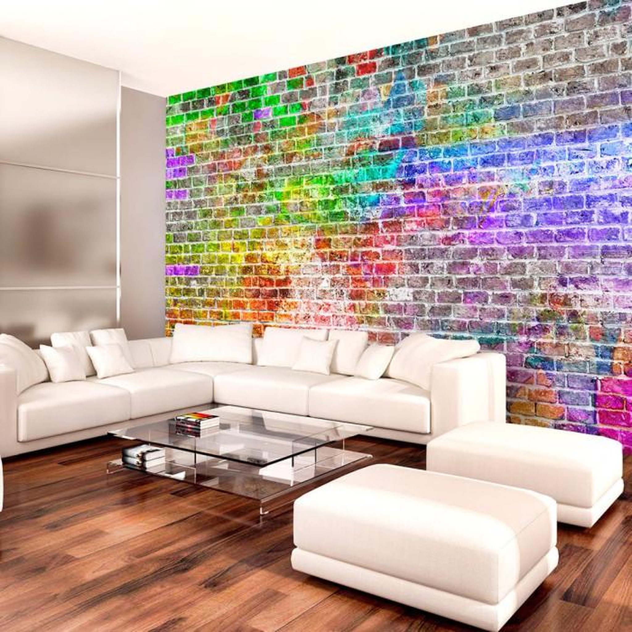 Paris Prix Papier Peint  Rainbow Wall. Coloris disponibles : Multicolore