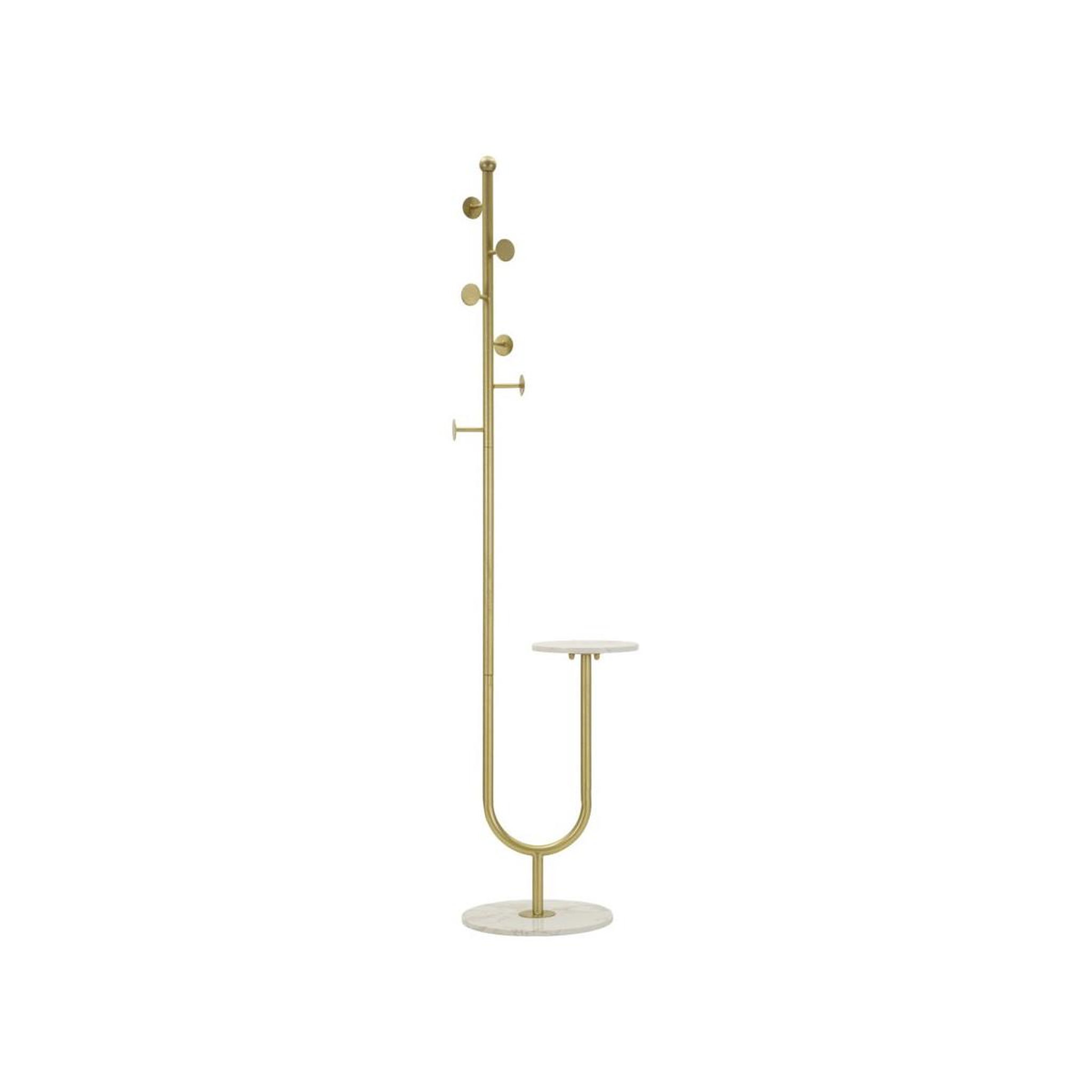 Paris Prix Porte-manteau en métal  shelf  176cm or & blanc