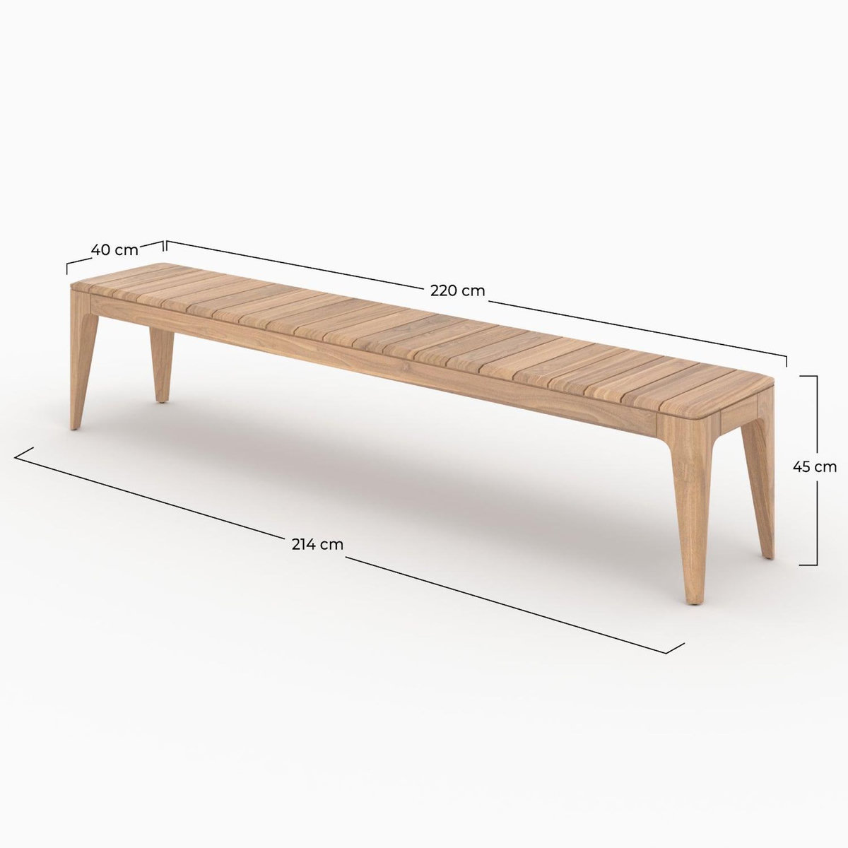 Rendez vous déco Banc de jardin en bois de teck recyclé 5 personnes-Nonza