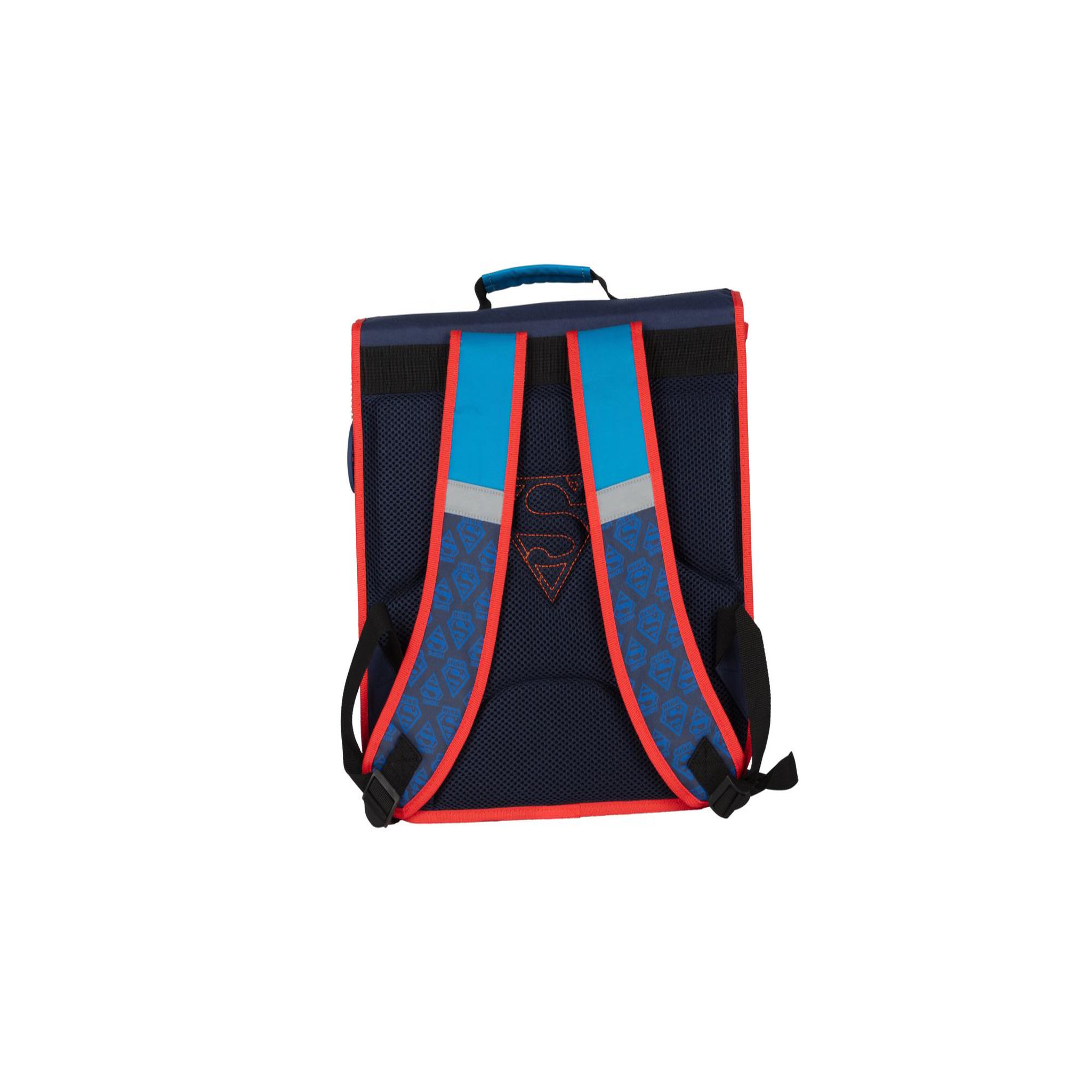 Voir la diapositive 3 : Bagtrotter Superman - Cartable scolaire 38 cm - Garçon - Bleu/Rouge - 2 compartiments
