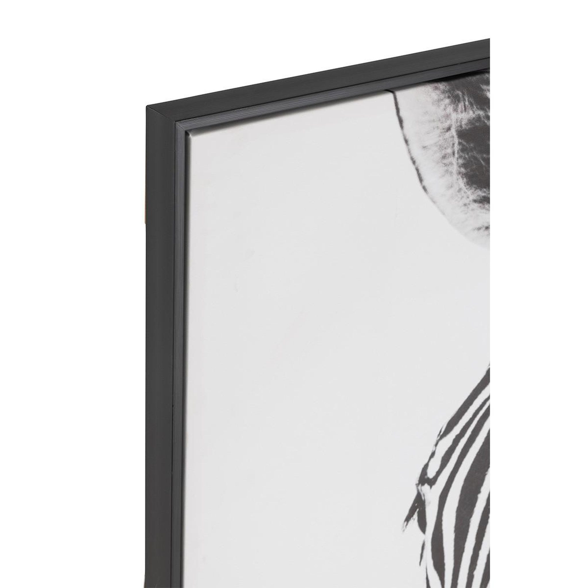 Voir la diapositive 2 : J-LINE Tableau imprimé déco  zèbre  103x143cm noir & blanc