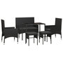Voir la diapositive 3 : VIDAXL Salon de jardin 6 pcs avec coussins Noir Resine tressee