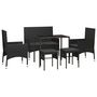 Voir la diapositive 3 : VIDAXL Salon de jardin 6 pcs avec coussins Noir Resine tressee