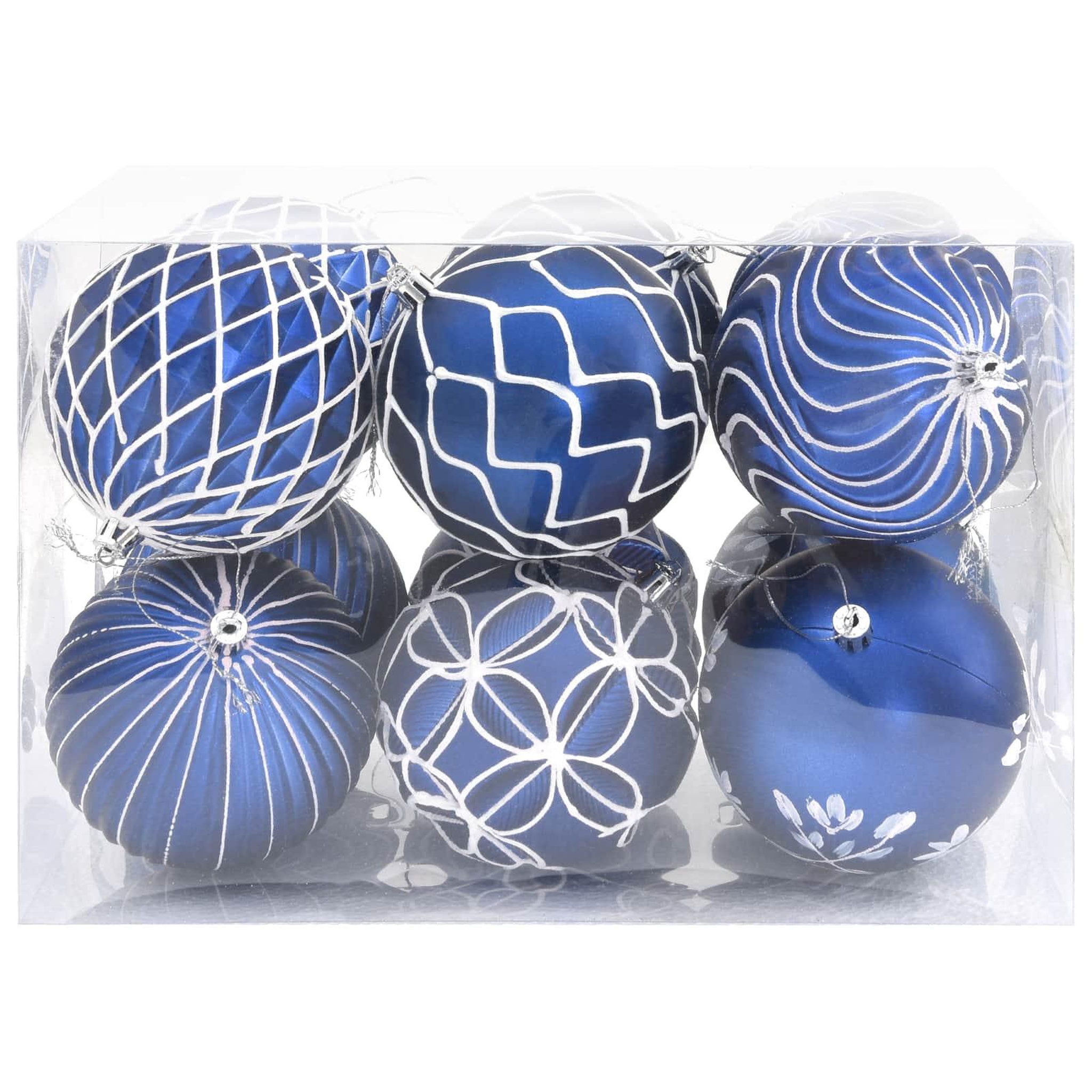 Voir la diapositive 4 : VIDAXL Ensemble de boules de Noël XL 12 pc Bleu et Blanc Diam. 10 cm