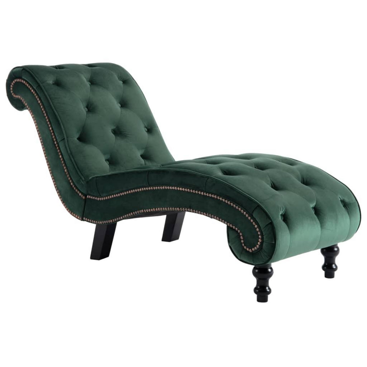 VIDAXL Chaise longue Velours Vert