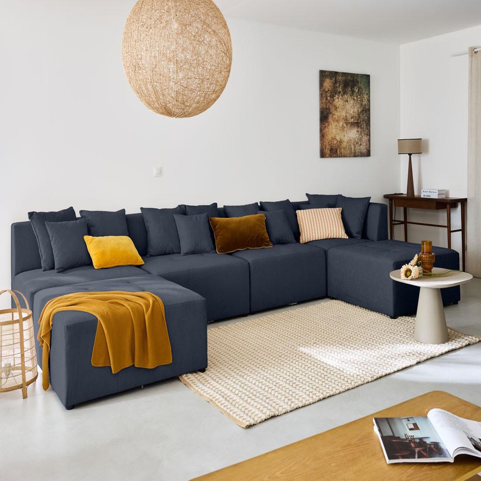 Voir la diapositive 3 : LISA DESIGN Amalfi - pouf modulable - en tissu