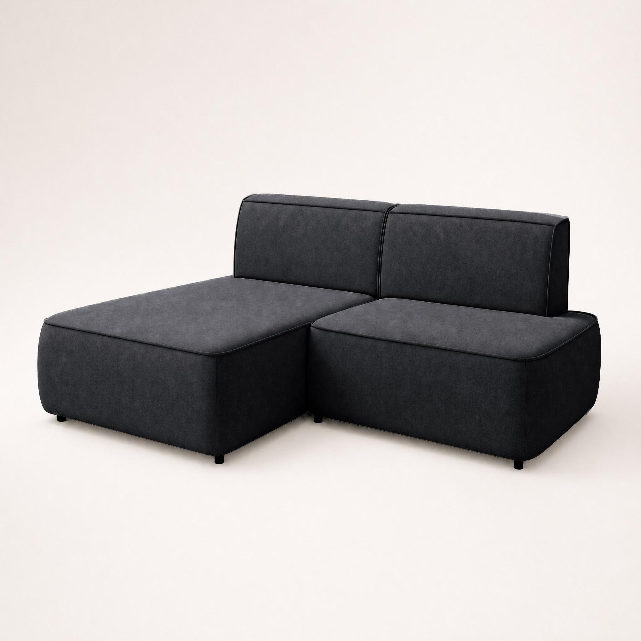 Voir la diapositive 3 : BEST MOBILIER Lisette - canapé d'angle gauche 4 places convertible avec coffre en velours