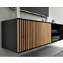 Voir la diapositive 3 : BEST MOBILIER Savanna - meuble tv suspendu - effet bois et noir - 150 cm