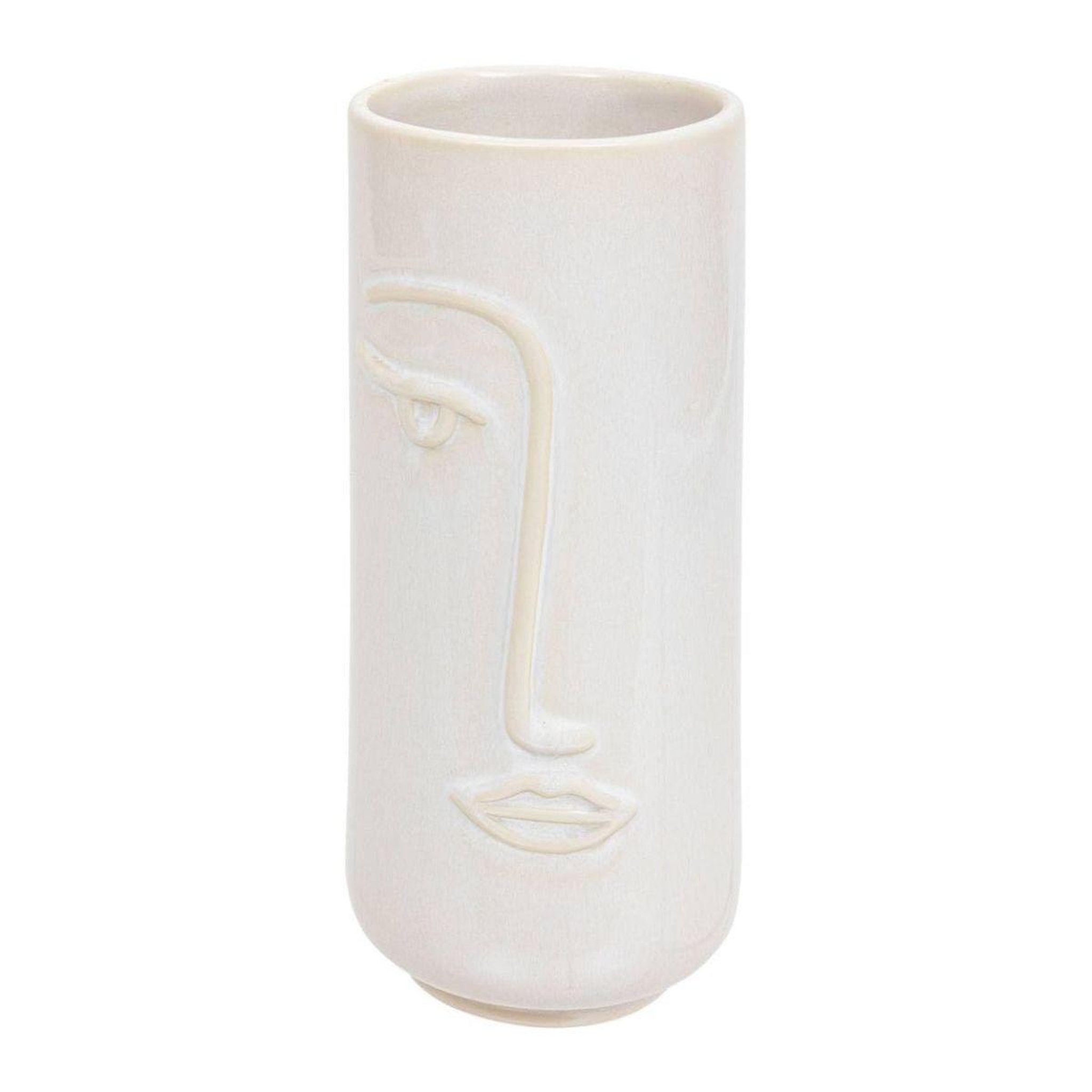 ATMOSPHERA Vase déco visage  soleya  25cm blanc