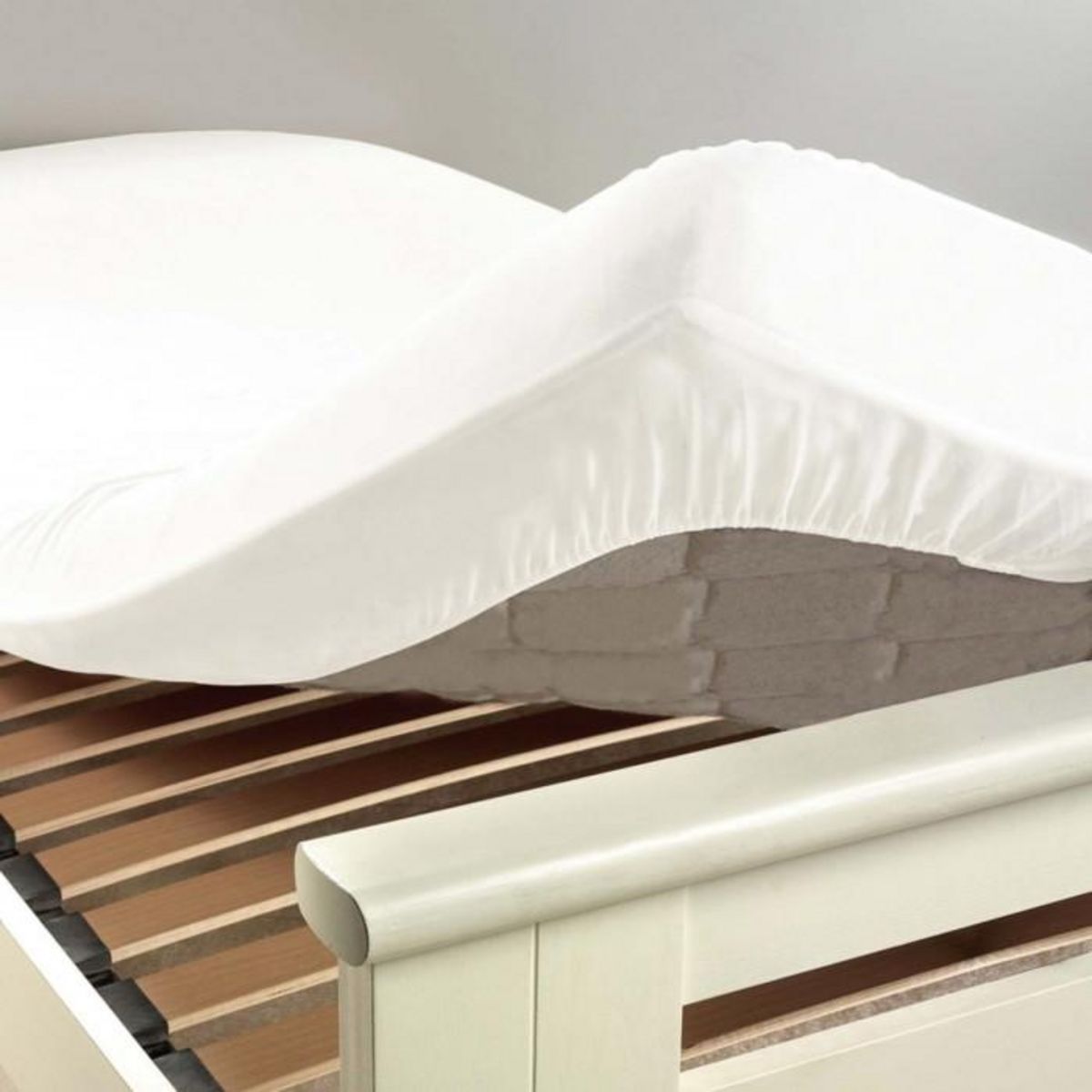 Paris Prix Drap Housse  Lina  90x190cm Blanc