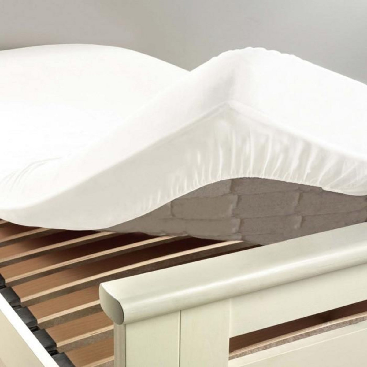 Paris Prix Drap Housse  Lina  90x190cm Blanc