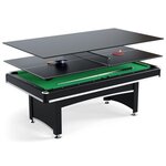 SOKKER Table multi jeux 3 en 1 APOLLON Billard, Ping-Pong, Plateau Dînatoire - avec accessoires