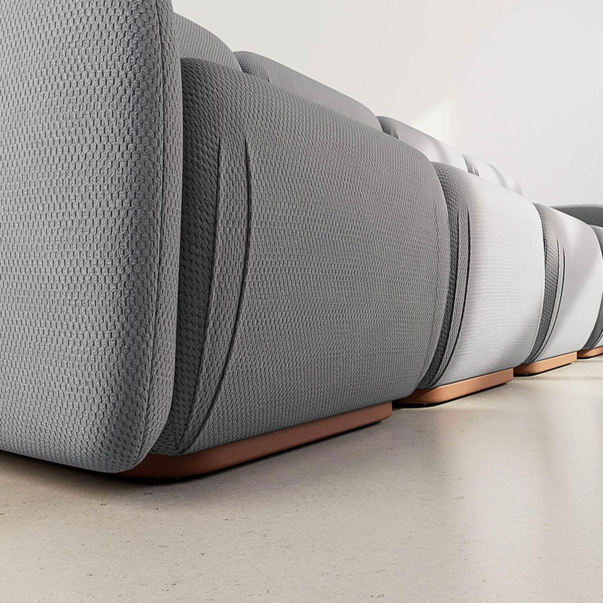 LISA DESIGN Penelope - canapé droit modulable 4 places en velours texturé