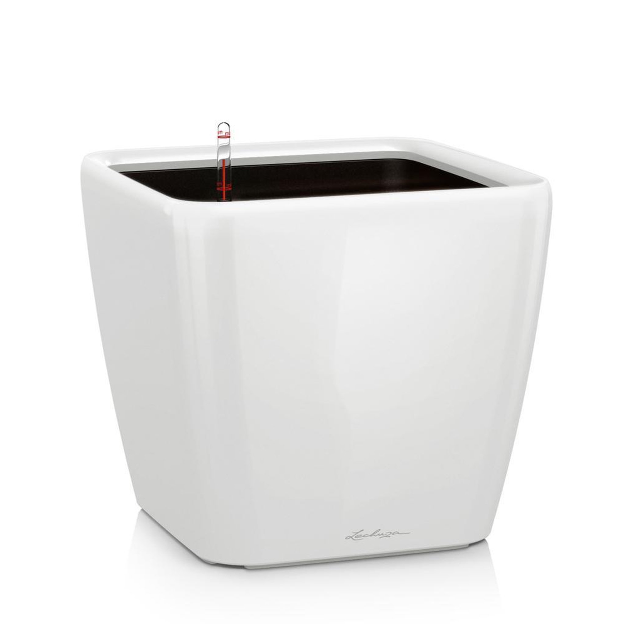 LECHUZA Pot Quadro Premium LS 50 - kit complet, blanc brillant 50 cm