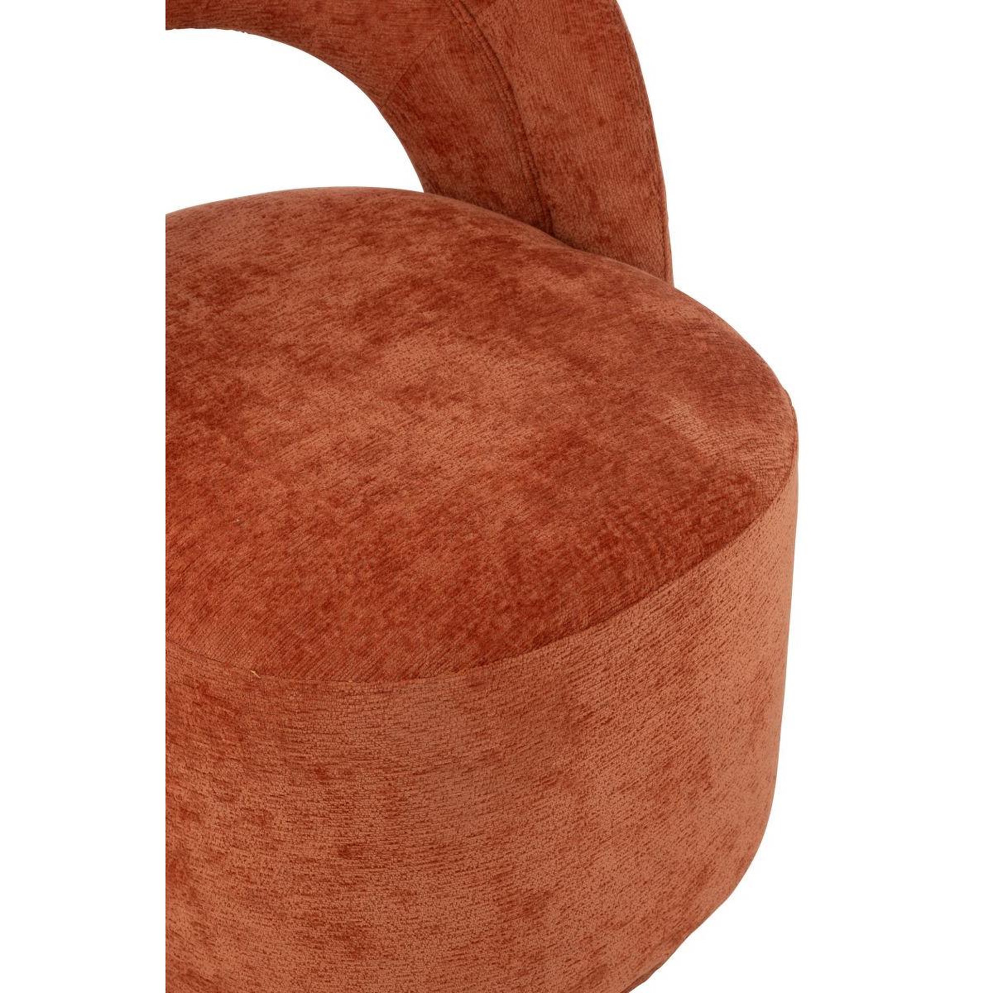 Voir la diapositive 6 : J-LINE Fauteuil design arrondi  anise  80cm orange rouille