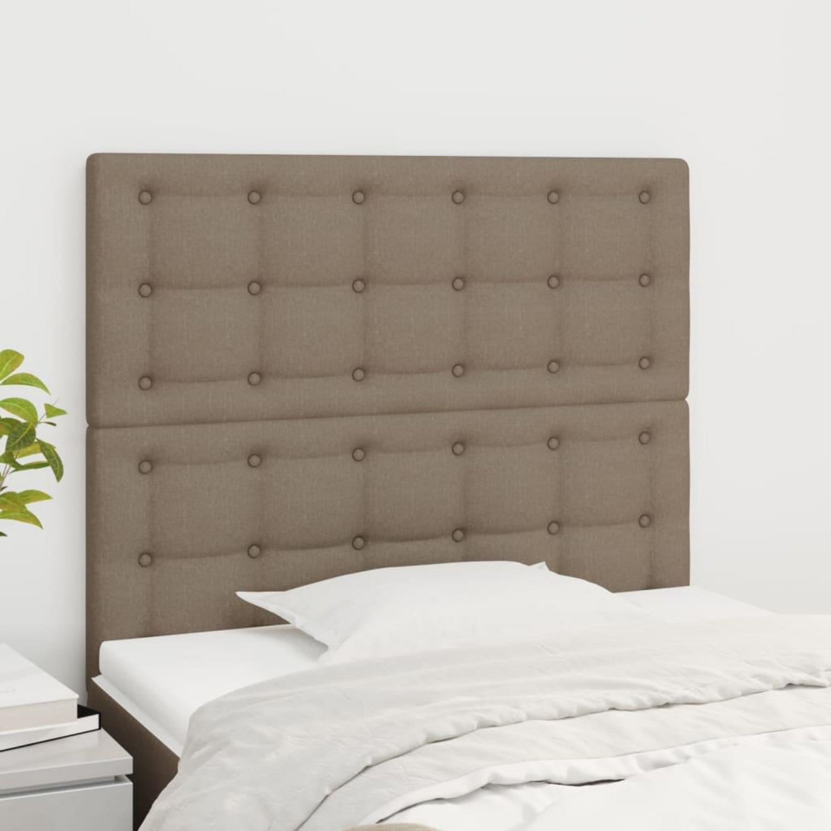 VIDAXL Tetes de lit 2 pcs Taupe 100x5x78/88 cm Tissu