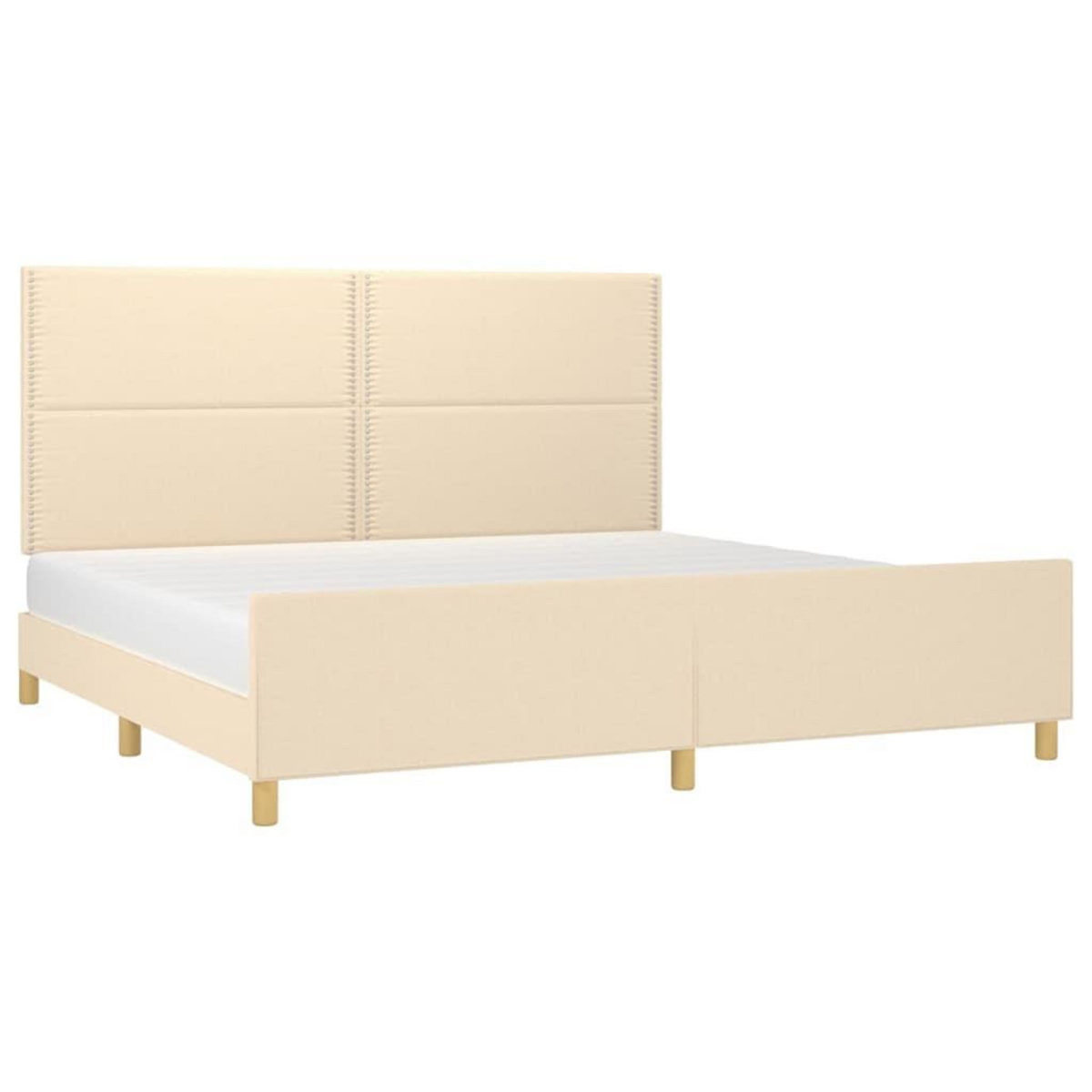 VIDAXL Cadre de lit sans matelas creme 200x200 cm tissu