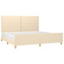 Voir la diapositive 3 : VIDAXL Cadre de lit sans matelas creme 200x200 cm tissu