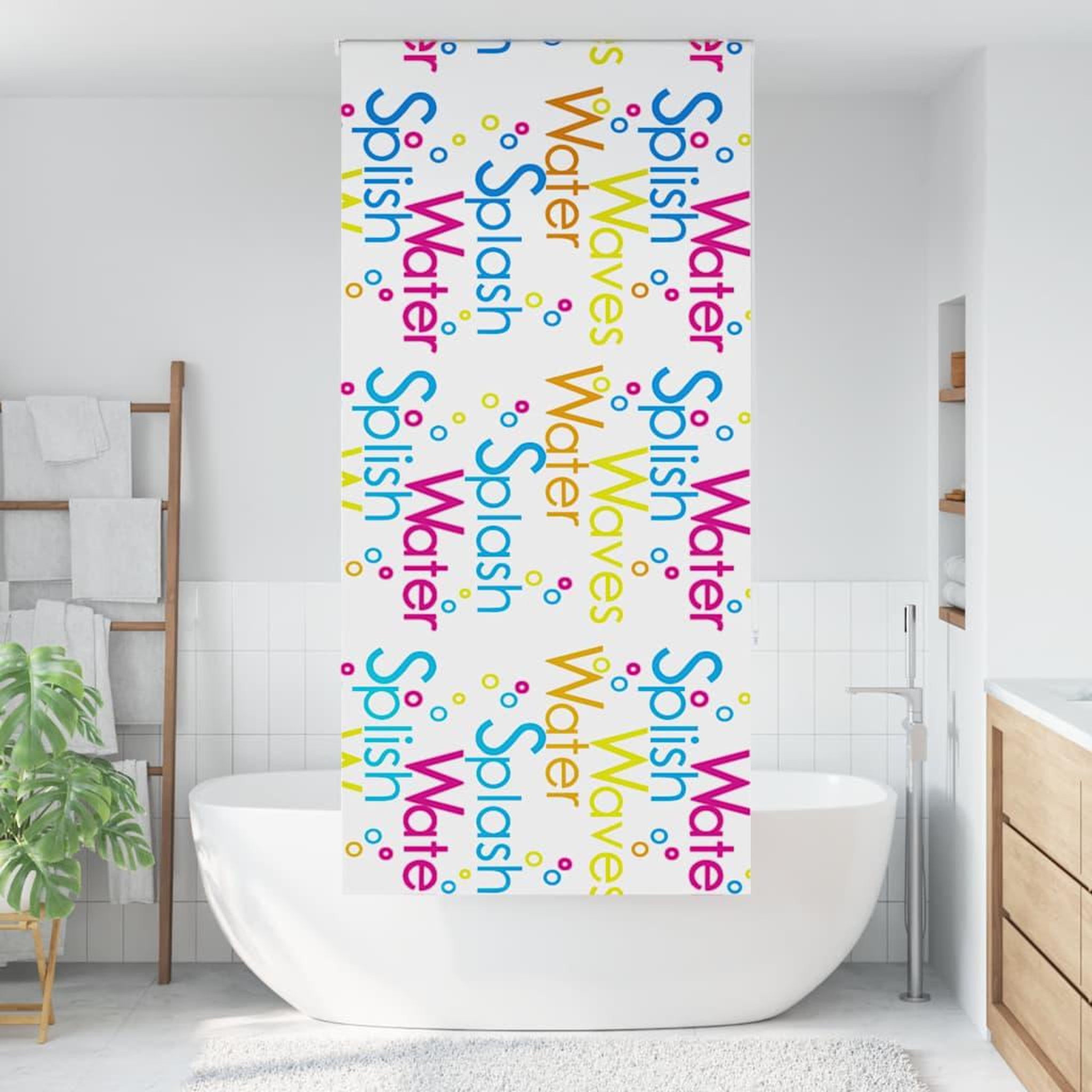 Voir la diapositive 2 : VIDAXL Store enrouleur de douche 90x240 cm largeur du tissu 86 cm