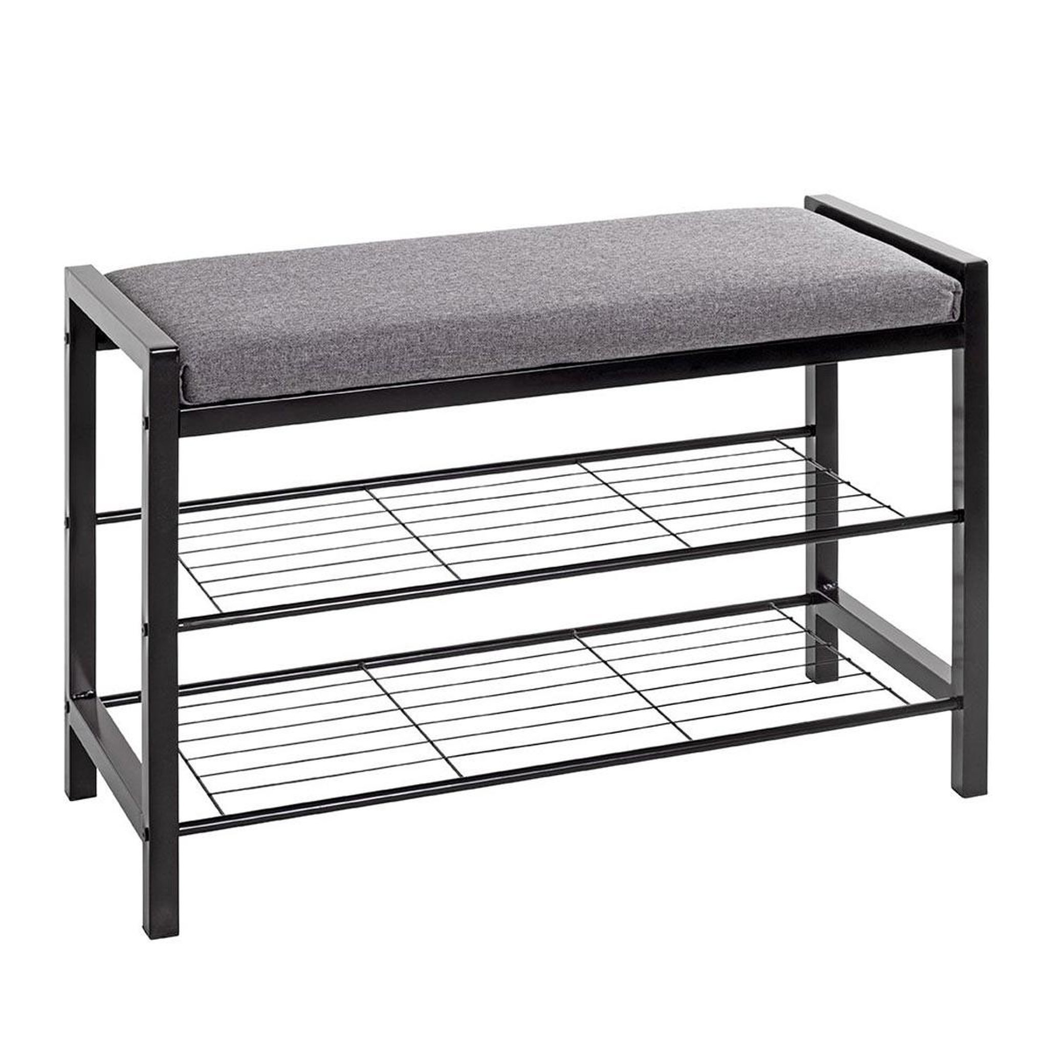 Paris Prix Banc rangement à chaussures  elia  75cm gris & noir