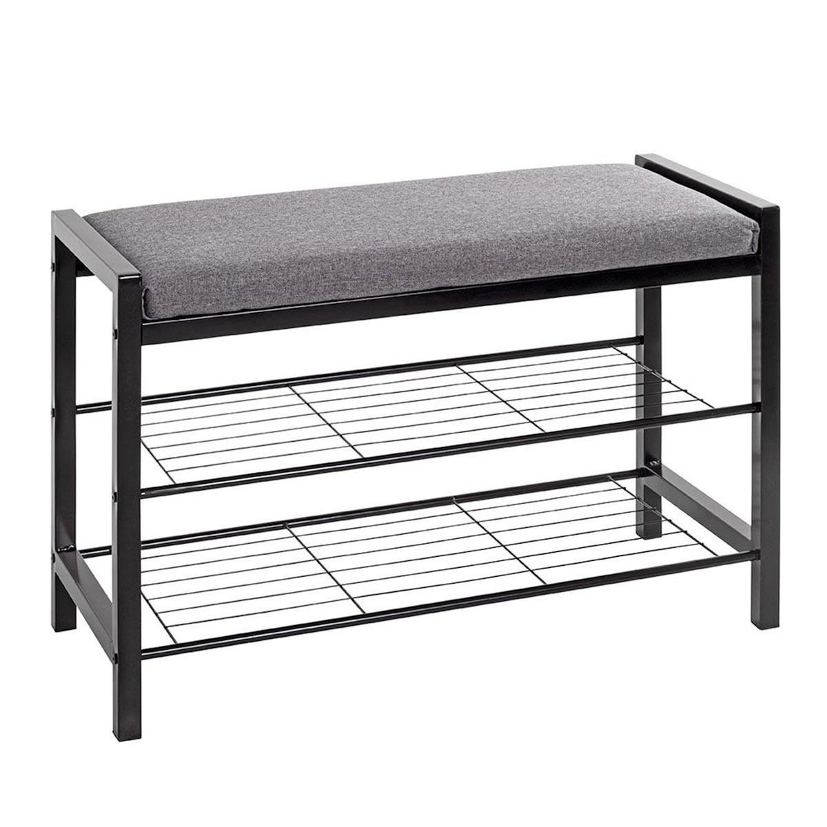 Paris Prix Banc Rangement à Chaussures  Elia  75cm Gris & Noir