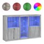 Voir la diapositive 2 : VIDAXL Buffet avec lumieres LED sonoma gris 162x37x100 cm