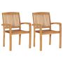 Voir la diapositive 4 : VIDAXL Chaises de jardin lot de 2 et coussins beige Bois teck massif