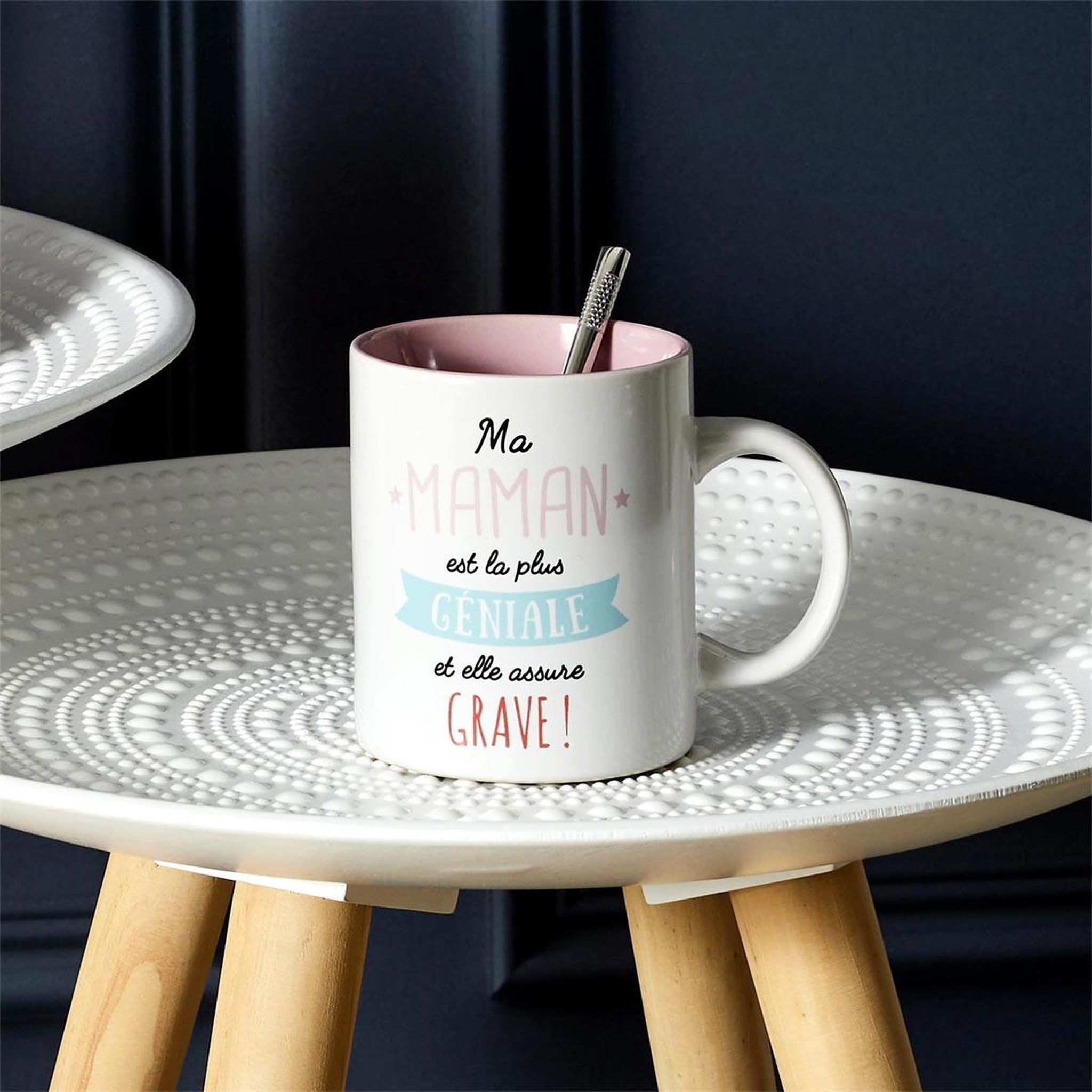 Voir la diapositive 2 : The concept Factory Mug design  maman  12cm blanc