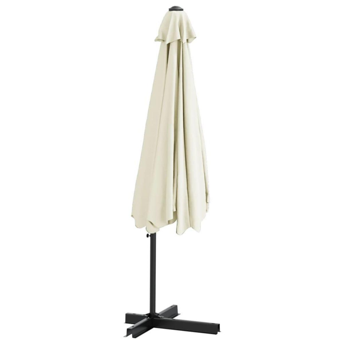 VIDAXL Parasol d'exterieur avec mat en acier 300 cm blanc sable