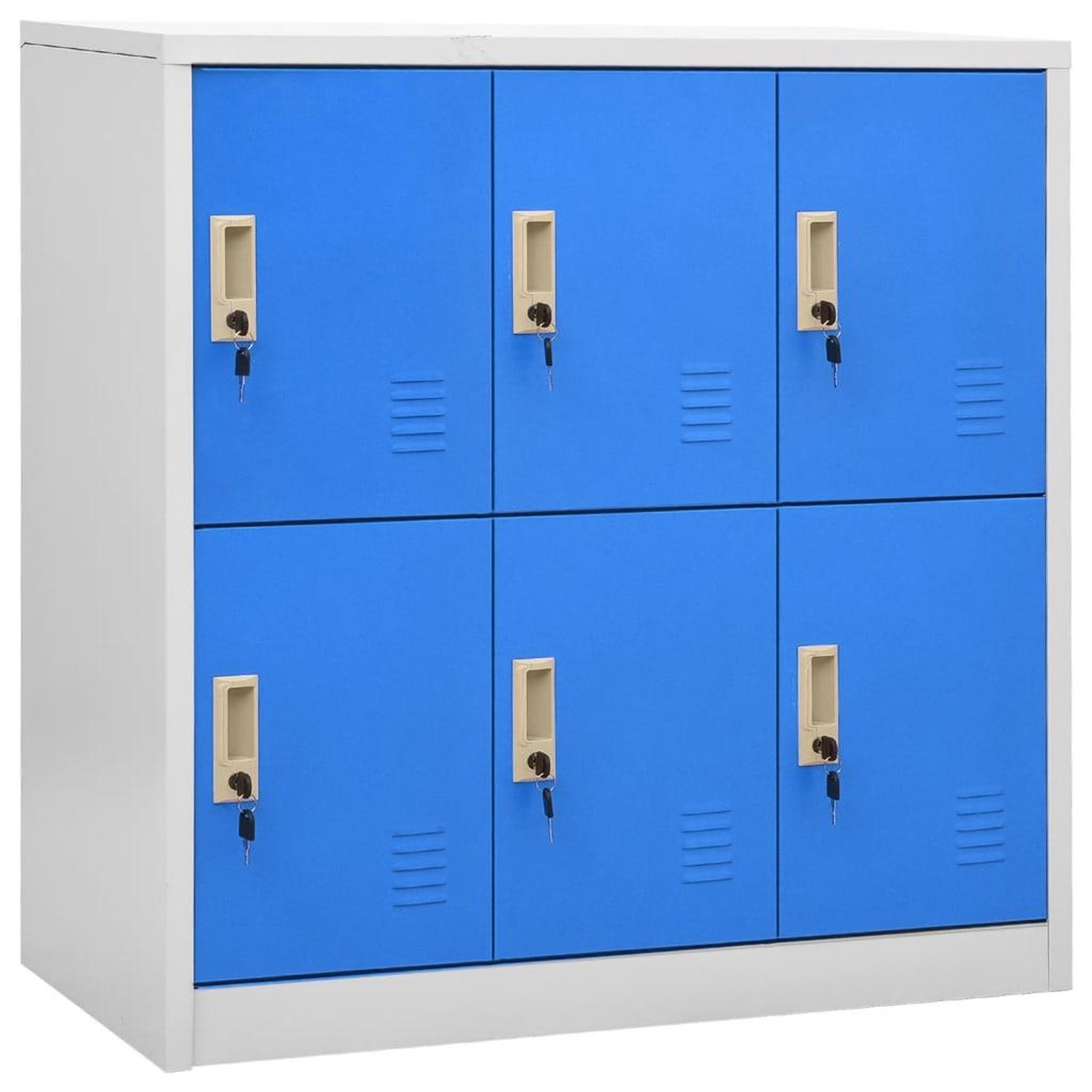 Voir la diapositive 1 : VIDAXL Armoire a casiers Gris clair et bleu 90x45x92,5 cm Acier