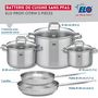 Voir la diapositive 2 : ELO Ensemble de 2 Poêles de cuisson 24 et 28 cm et 3 faitouts 16, 20 et 26 cm Elo Profi Citrin