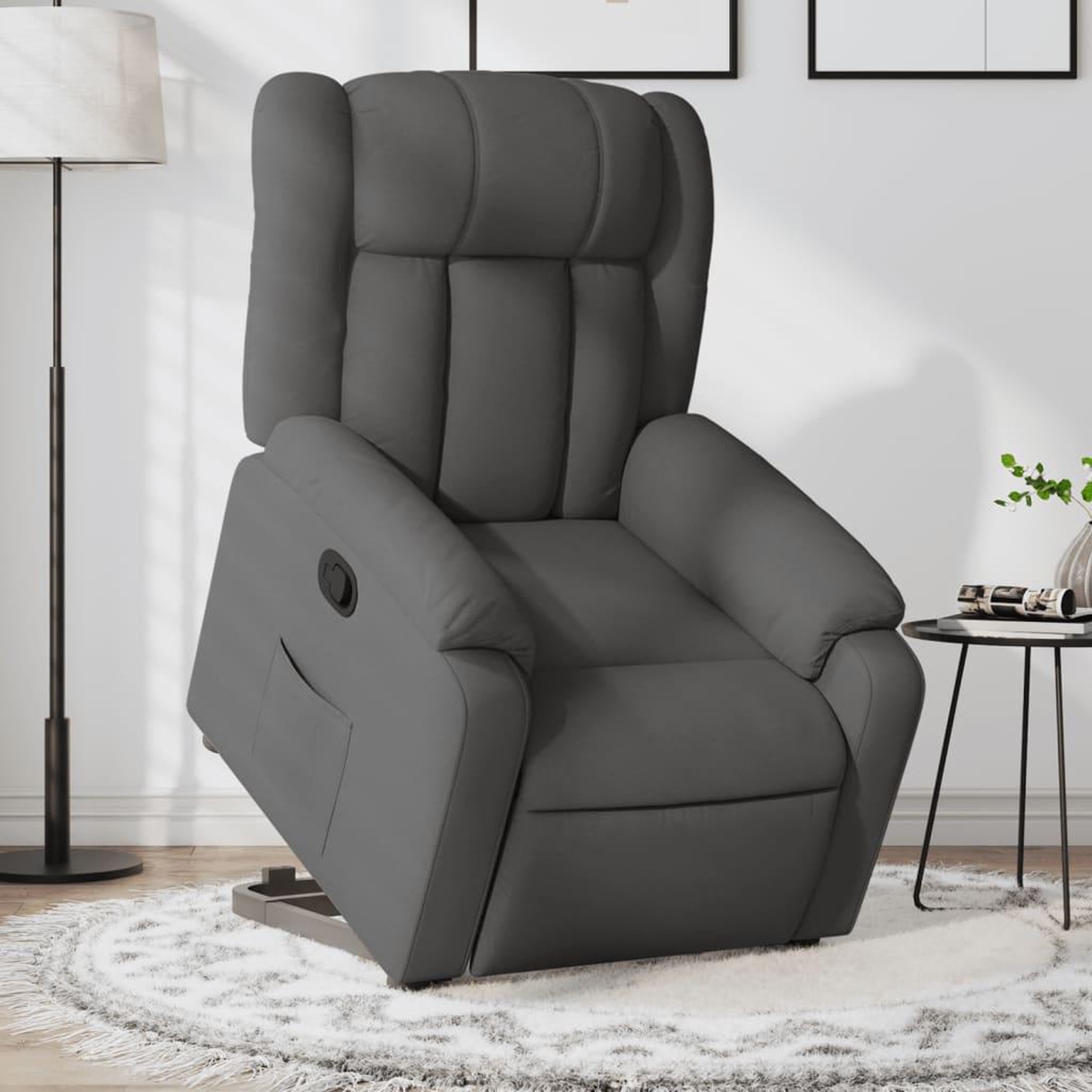 VIDAXL Fauteuil inclinable Gris fonce Tissu